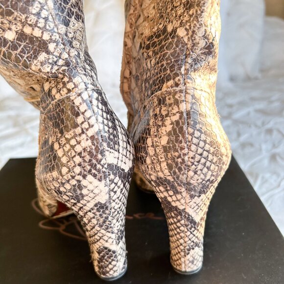 Vintage Sam Edelman Serephina Snakeskin Knee High Boots – Size 8M - Picture 4 of 8